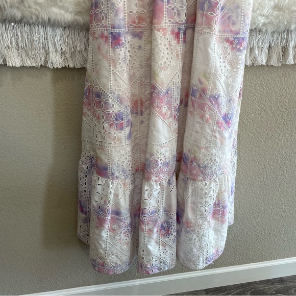 Gianni Bini Delaney Embroidered Eyelet Halter Tie Dye Dress - Picture 12 of 14